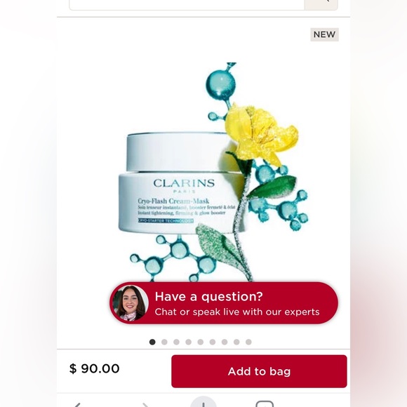 NEW Clarins Cryo-Flash Cream Mask 15ml - Picture 2 of 6